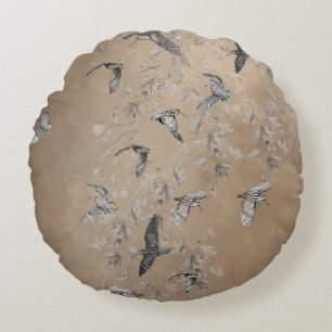 Woodcock hunting round pillow