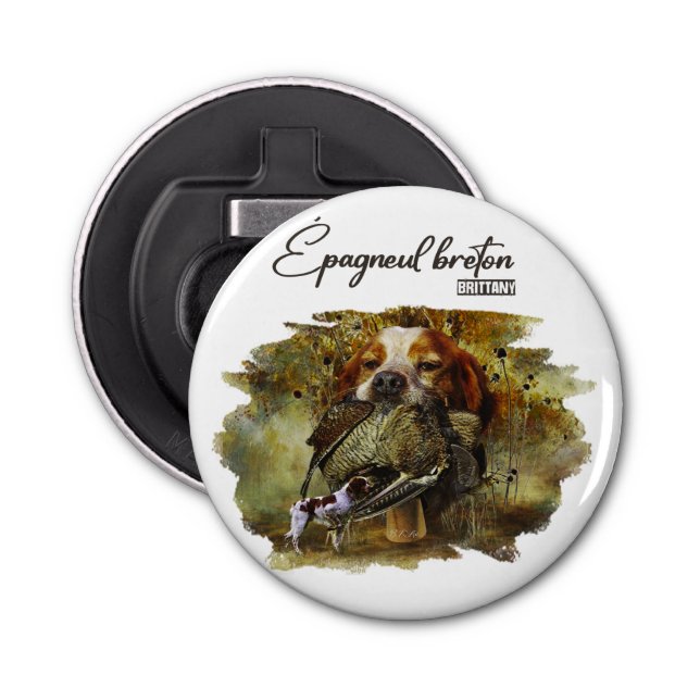 Woodcock hunting with Brittany Spaniel   Bottle Opener (Front)