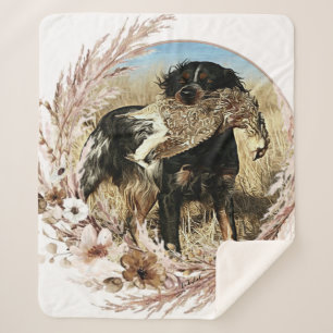 Woodcock hunting with Brittany Spaniel   Sherpa Blanket