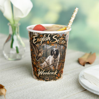 Woodcock Hunting with English Setter ,Art Paper Cups
