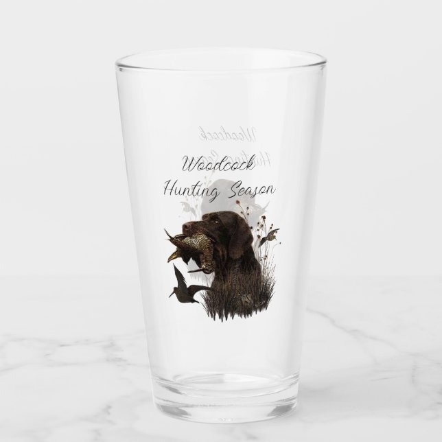 Woodcock Hunting with German Wirehaired Pointer   Glass (Front)