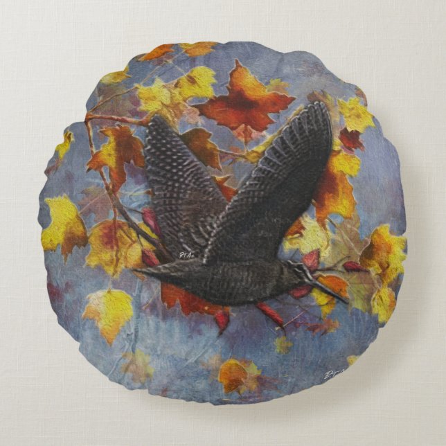 Woodcock  round pillow (Front)