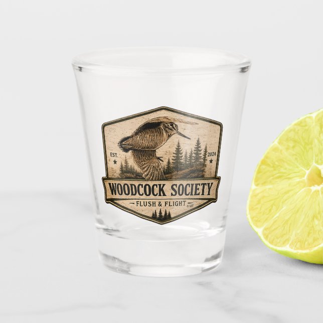 Woodcock  shot glass (Front)