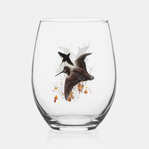 Woodcock stemless wine glass