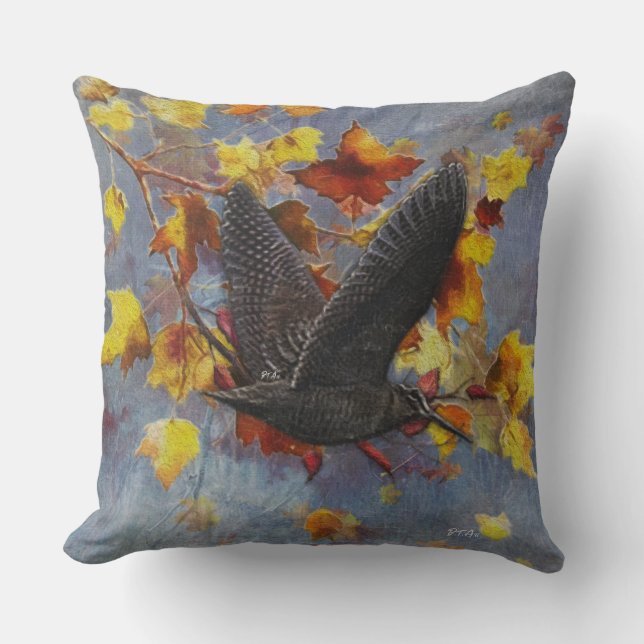 Woodcock  throw pillow (Front)