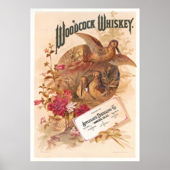 Woodcock Whiskey Vintage Advertising Poster (Front)