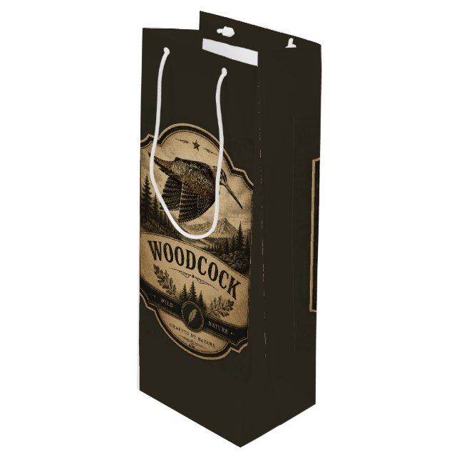 Woodcock  wine gift bag (Front Angled)