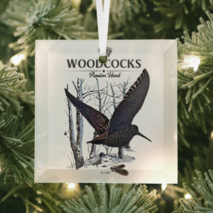 Woodcocks - Passion Hunt Glass Ornament