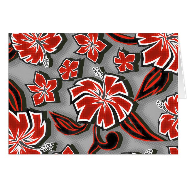 Woodcut Hibiscus Hawaiian (Front Horizontal)