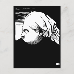 Woodcut Portrait of Queen Victoria  Postcard