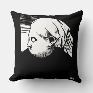 Woodcut Portrait of Queen Victoria Throw Pillow