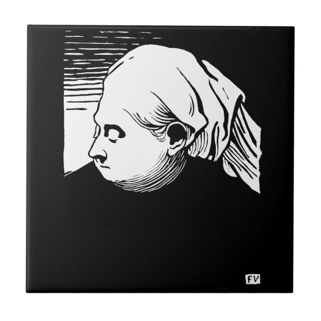Woodcut Portrait of Queen Victoria  Tile (Front)