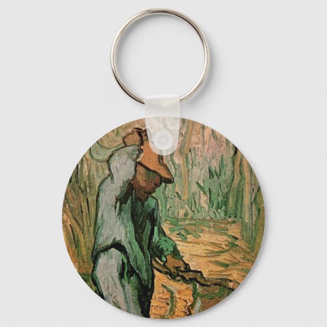 Woodcutter (after Millet) by Vincent van Gogh Keychain (Front)