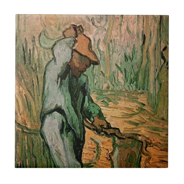 Woodcutter (after Millet) by Vincent van Gogh Tile (Front)