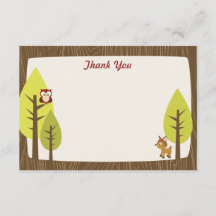 Wooded Baby Shower Flat Thank You Card