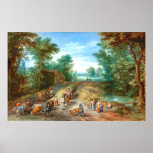 Wooded Landscape - Jan Brueghel Fine Art Poster