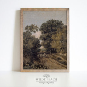 Wooded Landscape vintage painting Poster