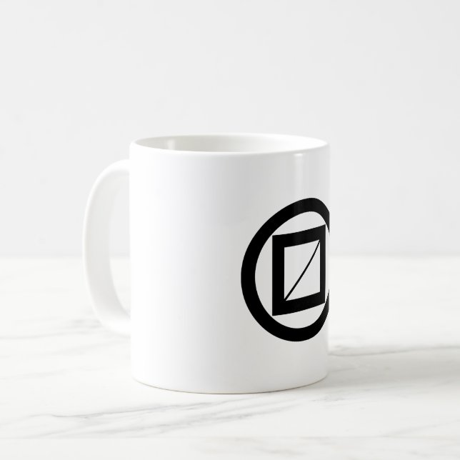 Wooded measure in circle coffee mug (Front Left)