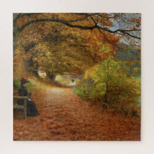Wooded Path in Autumn Hans Andersen Brendekilde Jigsaw Puzzle