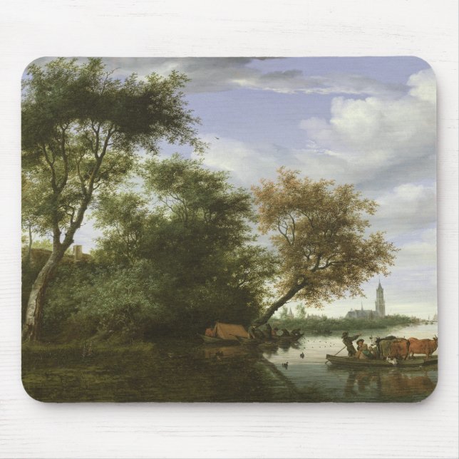 Wooded river landscape mouse pad (Front)