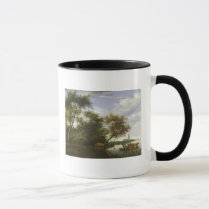 Wooded river landscape mug