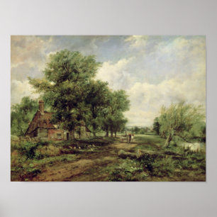 Wooded river landscape poster