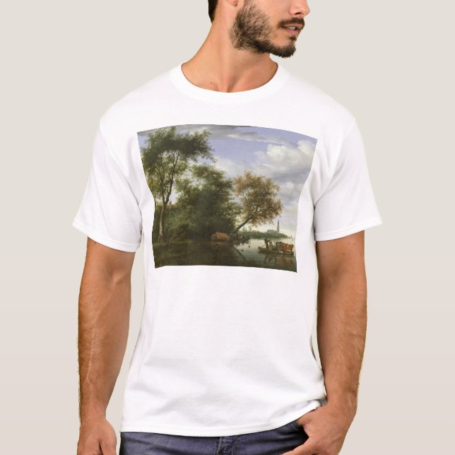 Wooded river landscape T-Shirt (Front)