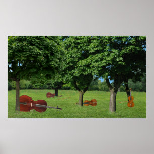 Wooded String Quartet Poster