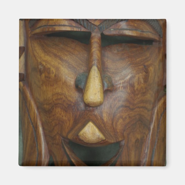 Wooden African mask Magnet (Front)