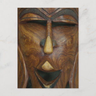 Wooden African mask Postcard