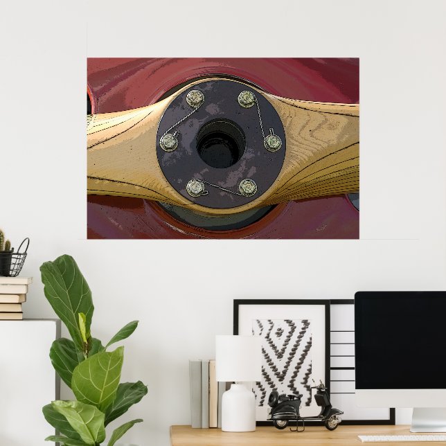 Wooden Airplane Propeller Poster (Home Office)
