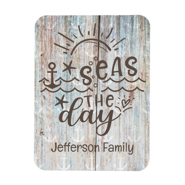 Wooden Anchor Personalized Seas the Day Cruise Magnet (Vertical)