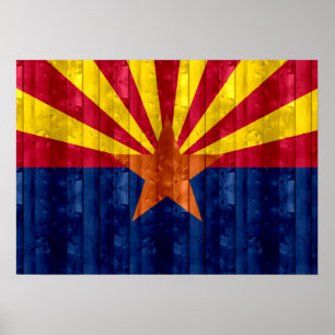 Wooden Arizonan Flag Poster