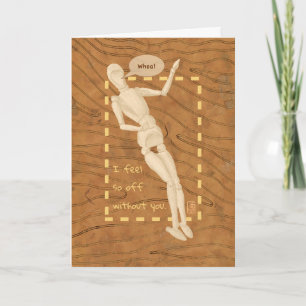 Wooden Artist’s Model "Whoa!" Miss You Card