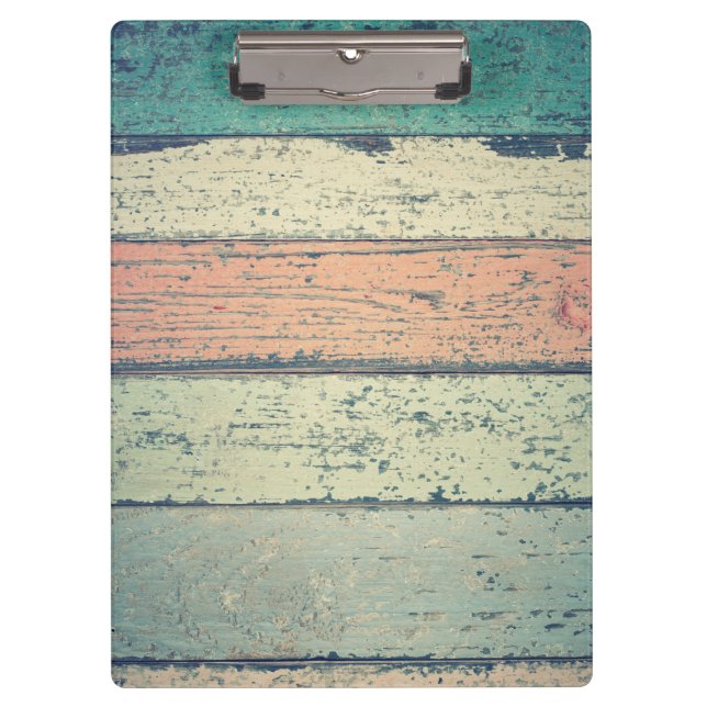 Wooden Background Modern Elegant Clipboard (Front)