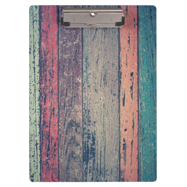 Wooden Background Modern Elegant Clipboard (Front)