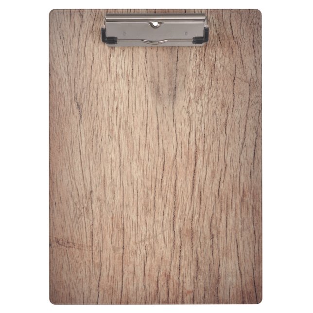 Wooden Background Modern Elegant Clipboard (Front)