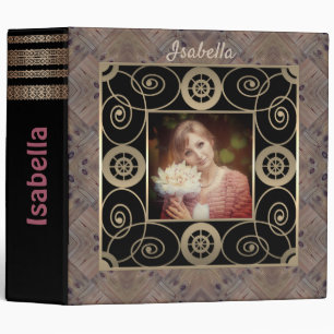 Wooden background . photo album personalized binder