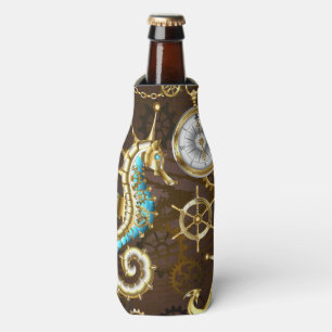 Wooden Background with Mechanical Seahorse Bottle Cooler