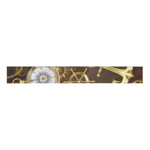 Wooden Background with Mechanical Seahorse Grosgrain Ribbon
