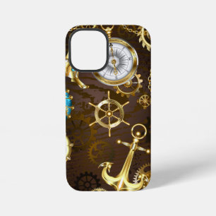 Wooden Background with Mechanical Seahorse iPhone 12 Mini Case