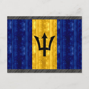 Wooden Barbadian Flag Postcard