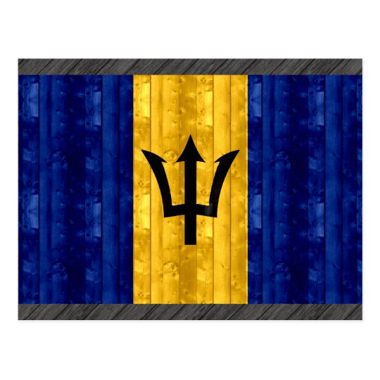Wooden Barbadian Flag Postcard