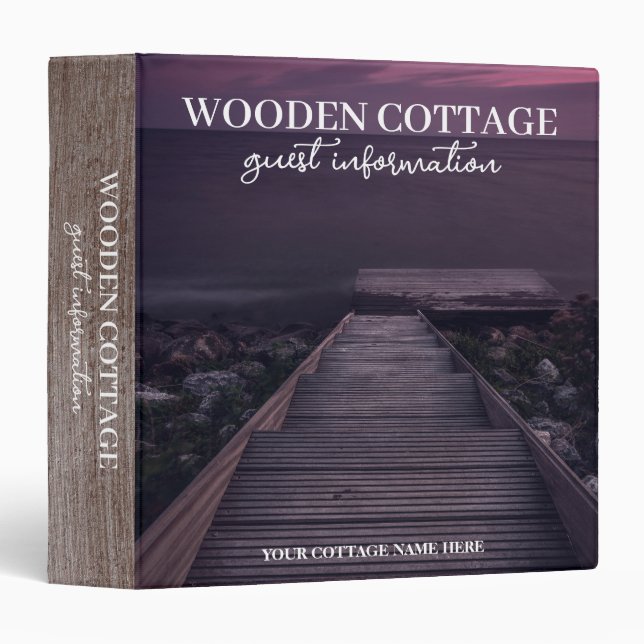 Wooden Beach House Vacation Rent Guest Information Binder (Front/Spine)