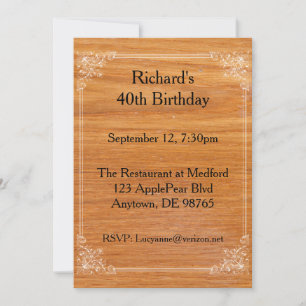 Wooden Birthday Invitation