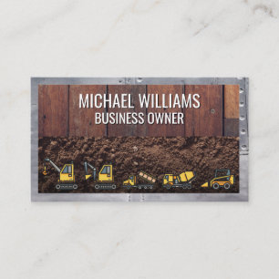 Wooden Boards Dirt   Metal Rivets Business Card