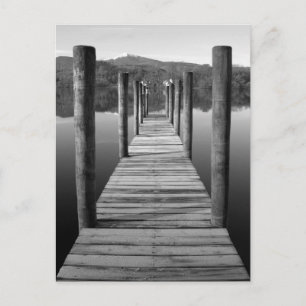 Wooden Boat Landing on Derwentwater Postcard