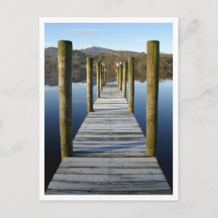 Wooden Boat Landing on Derwentwater Postcard