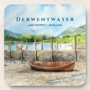 Wooden Boat on Derwentwater Lake District Cumbria Coaster