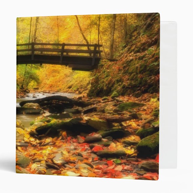 Wooden Bridge and Creek in Fall Binder (Front/Inside)
